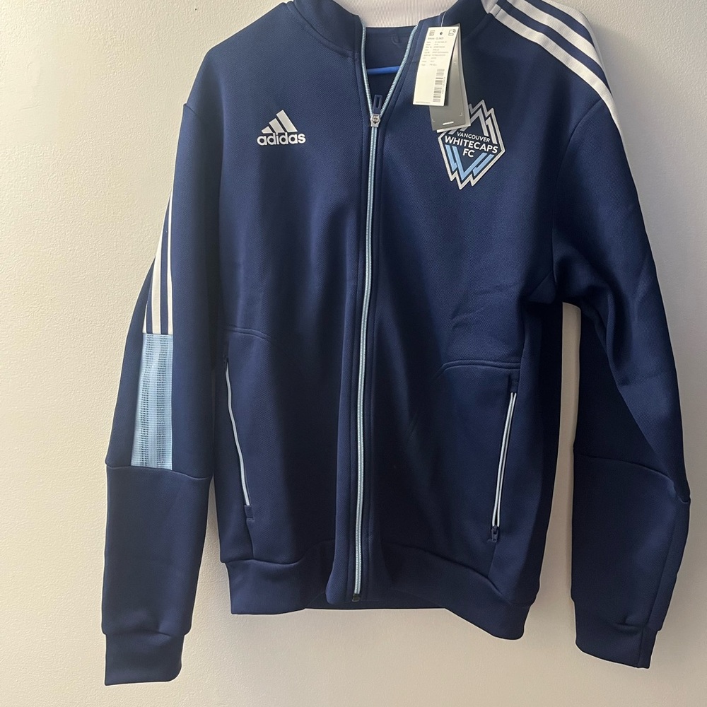 NWT Vancouver Whitecaps FC MLS Adidas Men's M Dark Blue Anthem Jacket